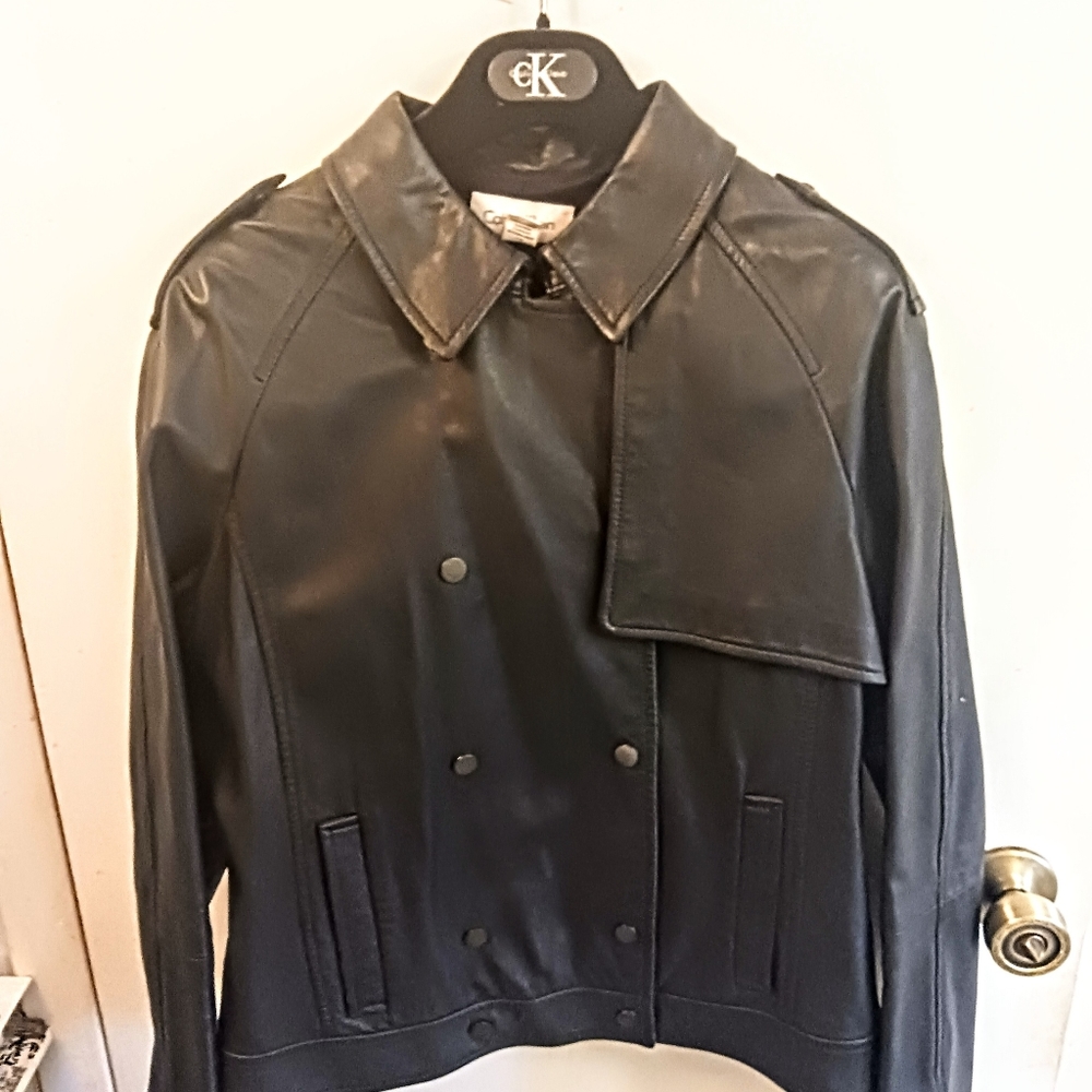 Calvin Klein womens leather jacket size large